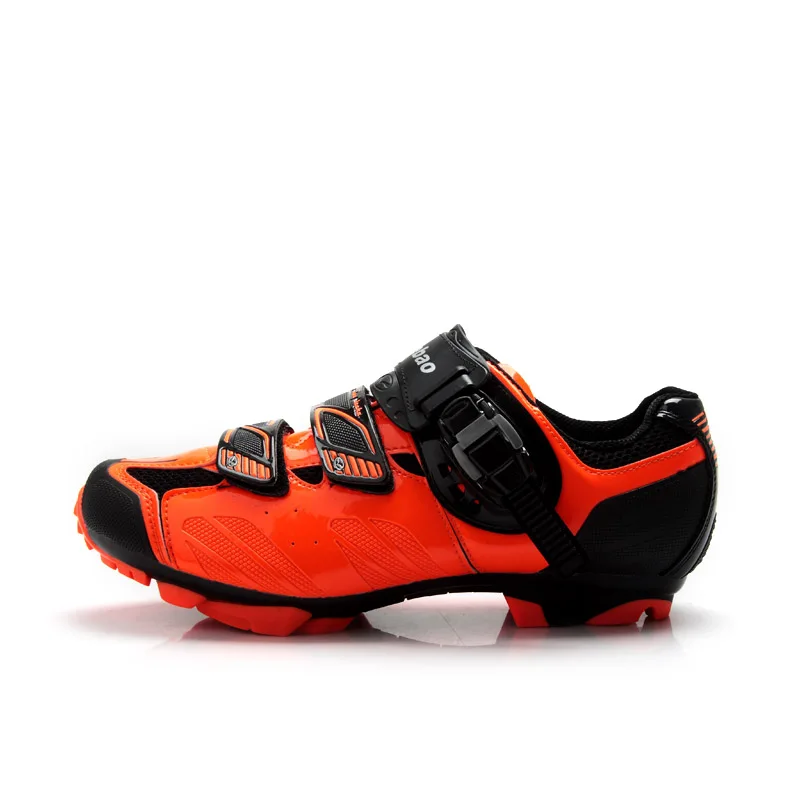 TIEBAO, обувь для горного велоспорта, БЫСТРОРАЗЪЕМНАЯ велосипедная обувь, профессиональная обувь для горного велосипеда, обувь для горного велосипеда M1407 - Цвет: Fluorescence Orange