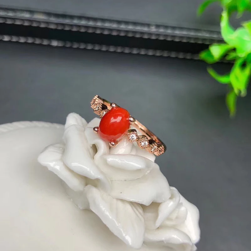 Ювелирные изделия colife натуральные красные коралловые кольца для женщин 5 мм* 7 мм настоящие украшения коралловые серебряные кольца 925 Серебряные Коралловые украшения