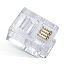 100Pcs RJ11 6P4C Telephone Internet Modular Plug Jack RJ11 Connector 4pin Telephone crystal head new 100x 4 pin rj11 rj 11 6p4c modular telephone phone crystal plug connector high quality