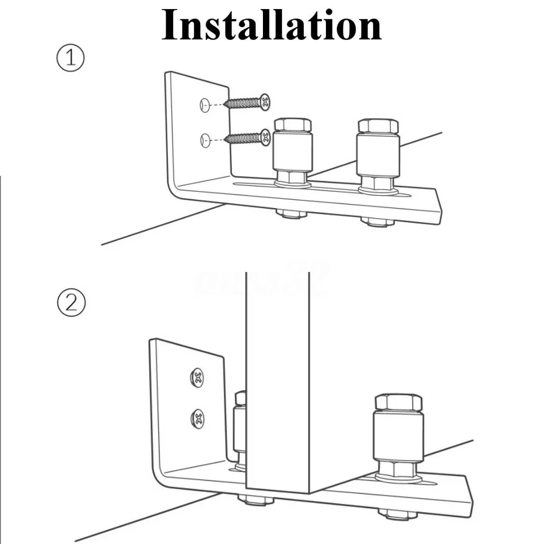 Multifunction Black Bottom Wall Mount Floor Guide Sliding Barn Door Hardware With Adjustable Screws For Door hardware Mayitr