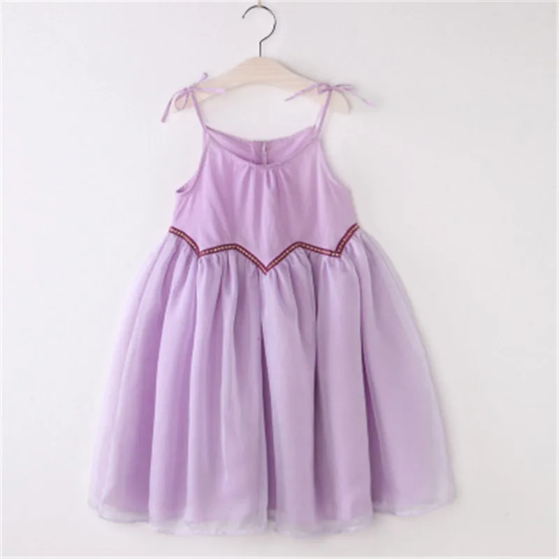 От 3 до 8 лет леди Кружево шифон принцесса красивая Платья для женщин маленьких Обувь для девочек без рукавов милое розовое платье