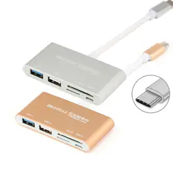 Многофункциональный USB 3,0 Тип-C концентратора Micro SD Card Reader OTG адаптер для MacBook Pro Nokia 950 samsung Galaxy S8 SL @ 88