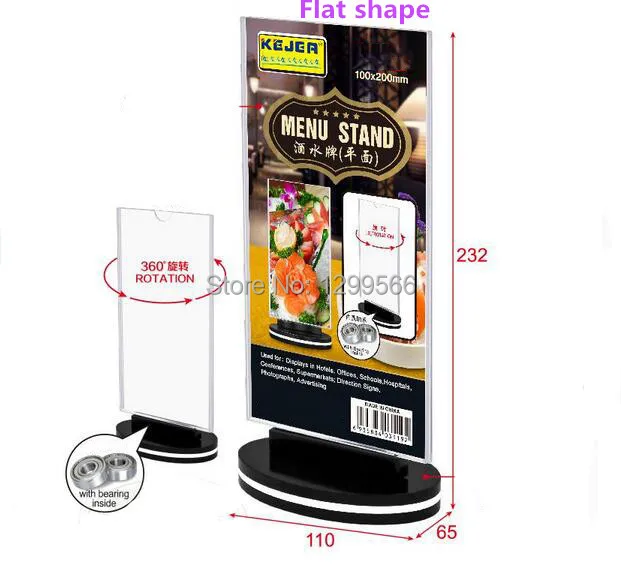 

Free shipping rotatable acrylic restaurant menu card display stand Advertising tag sign card Desk card Photo frame holder rack