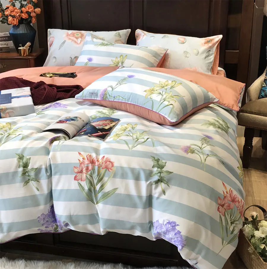 

American country flower bedding set teen girl,full queen king cotton vintage double bedclothes bed sheet pillow case duvet cover