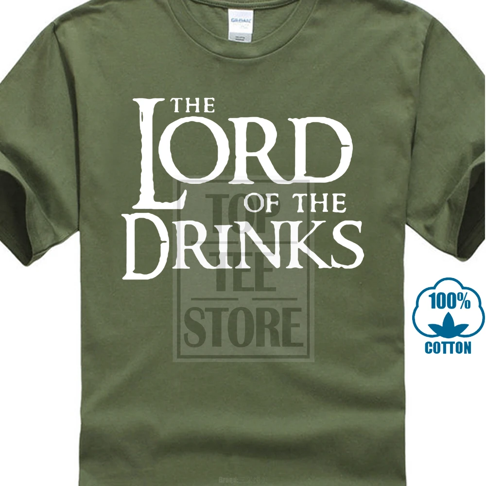 Новинка, мужские хипстерские футболки с 3D принтом «Властелин напитков бармен», хлопок, короткий рукав, летняя популярная футболка - Цвет: Армейский зеленый
