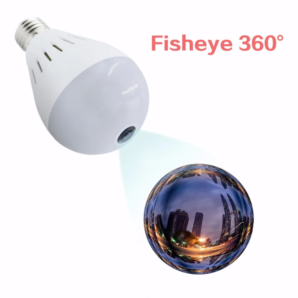 Wi-Fi Камера 1080 P 360 градусов Беспроводной IP Камера лампочки FishEye умный дом CCTV 3D VR Камера 2.0MP дома безопасности Камера Wi-Fi