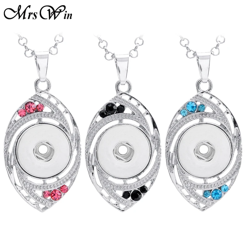

Mrs Win Vintage Pendants Alloy Metal Eyes Snap Pendants with 18mm Snap Button Woman Pendants with Crystals One Direction