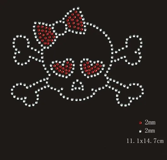 2pcs/lot SKULL Rhinestones iron on transfers motif hot fix rhinestone design applique shirt | Дом и сад