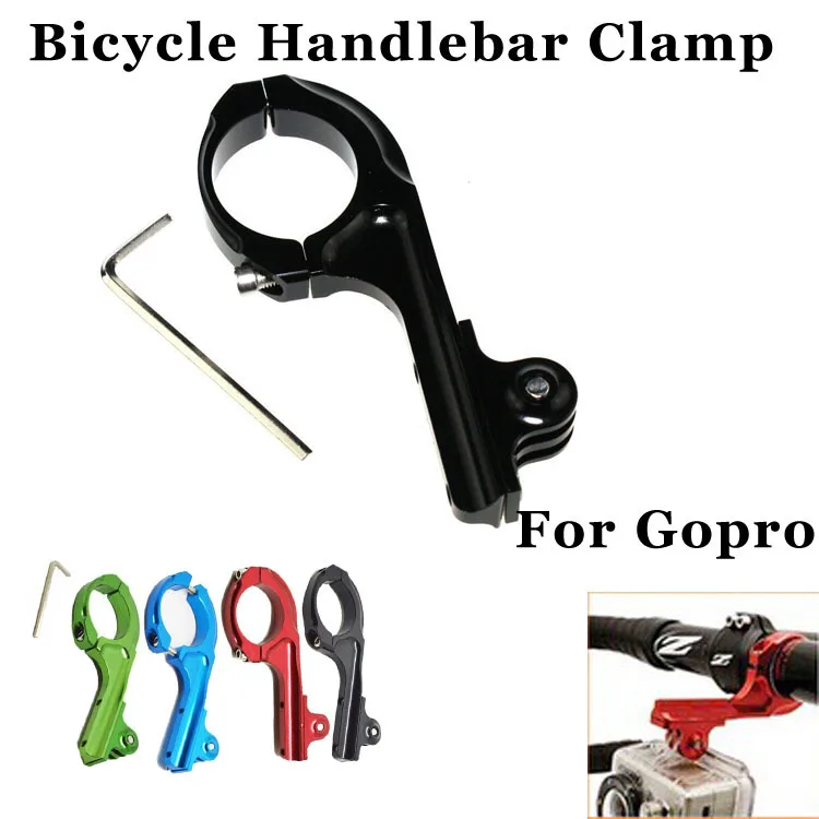 

CNC Aluminum Ally Bicycle Bike Handlebar Mount Clamp Moto 32mm tube Holder for GOPRO HERO4 3+ 3 2 1 action camera accessaries