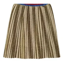 Г. Новая летняя Золотая задрапированная юбка для маленьких девочек, детская Полосатая юбка высокого качества со складками для детей