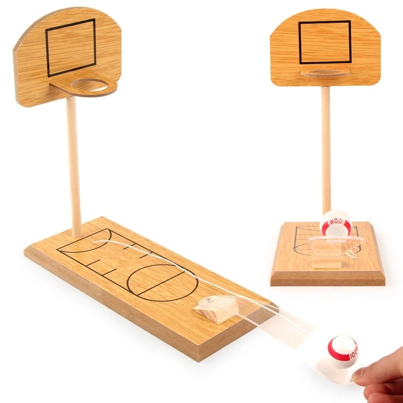 

Wooden Mini Tabletop Board Basketball Game Toy 24cm