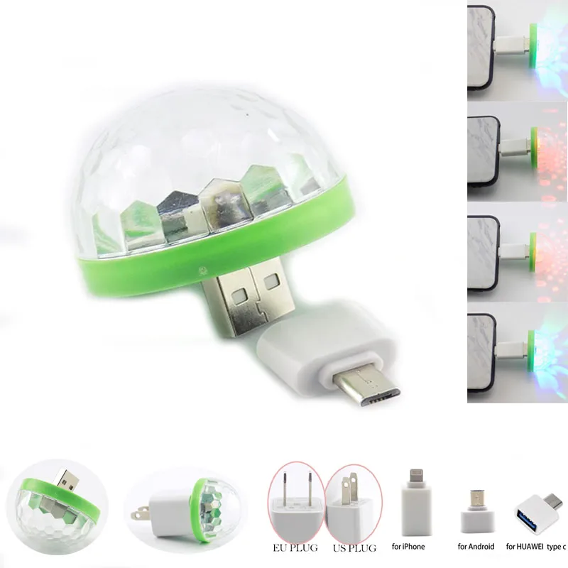 

Mini USB Party light Stage DJ Disco Light LED Club Lights Bulb Lamp Magic Ball DC 5V 4W Lighting Christmas New year Festival