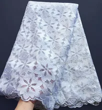 Tela de tul de encaje francés para mujeres, tejido suave y limpio, color blanco puro, guipur, sólido, para parejas africanas, 5 yardas, alta calidad