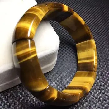 

20x11mm Natural Yellow TIger Eye Gemstone Rectangle Beads Bracelet AAA For Woman Healing Stone AAAAA