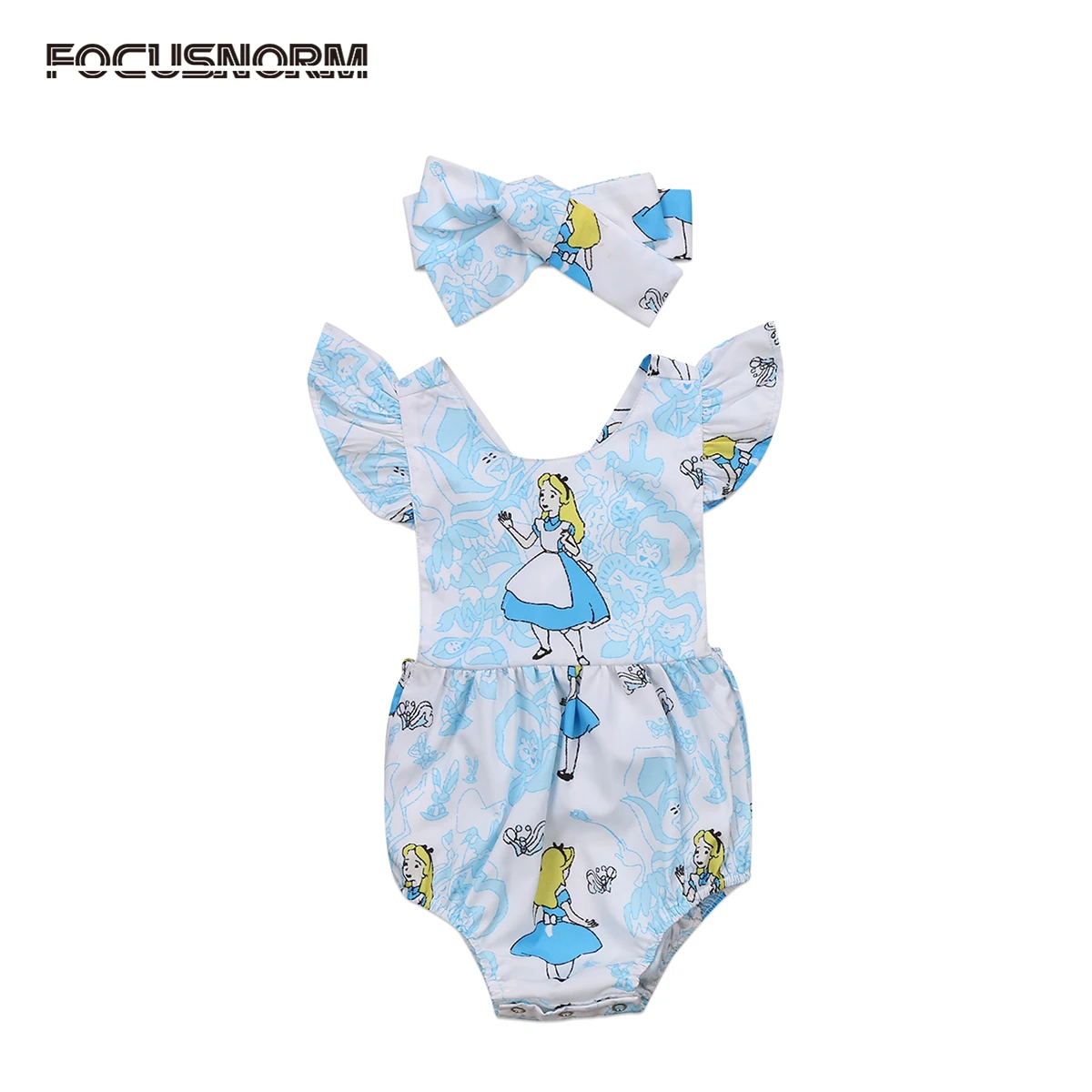 

2017 Fashion Toddler Kids Baby Girls Floral Jumpsuit Cartoon Pattern Back Cross Bodysuit Clothes Outfit Set New