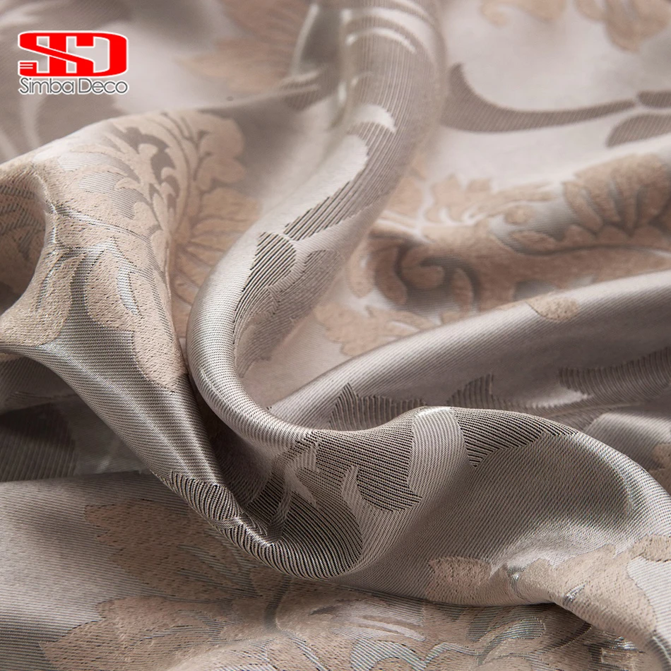 

Fabric Elegant Luxury Blackout Curtains For Living Room Pink Blinds Jacquard Drapes Damask European Window Treatments Panels