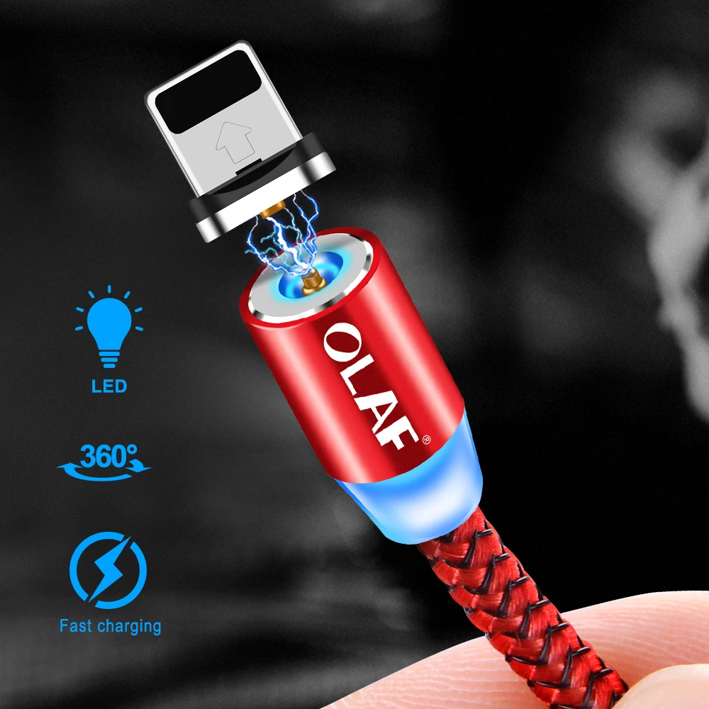 أولاف 1 M 2 M سريع شحن LED المصغّر usb نوع C كابل ل Xiaomi لسامسونج الهاتف المحمول شاحن الحبل ل فون 7 8 X XR XS ماكس