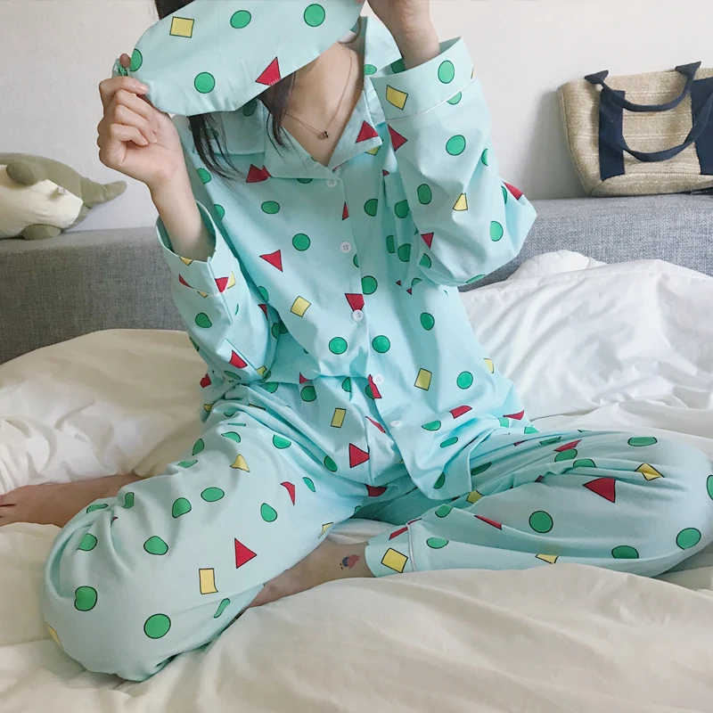 Women Autumn Spring Pijamas Cotton Pajamas Set Kawaii Japanese