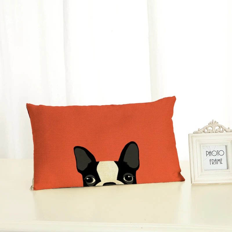 

Personalized Cartoon Dog Cushion Covers Fashion Creativity Home decoration 30x50 Decorative Beige Linen Pillow Case