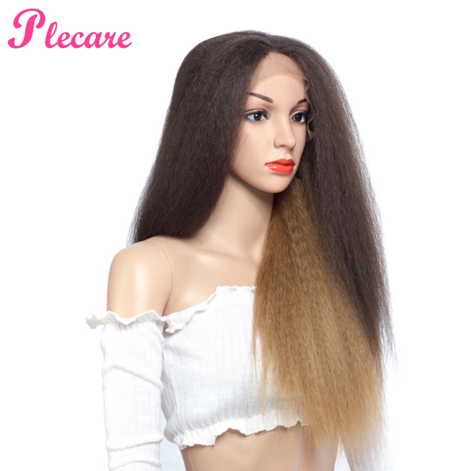 

Plecare Long Kinky Straight Wigs For Woman Synthetic Wig #4/27 Color Hair African American Cosplay Wig