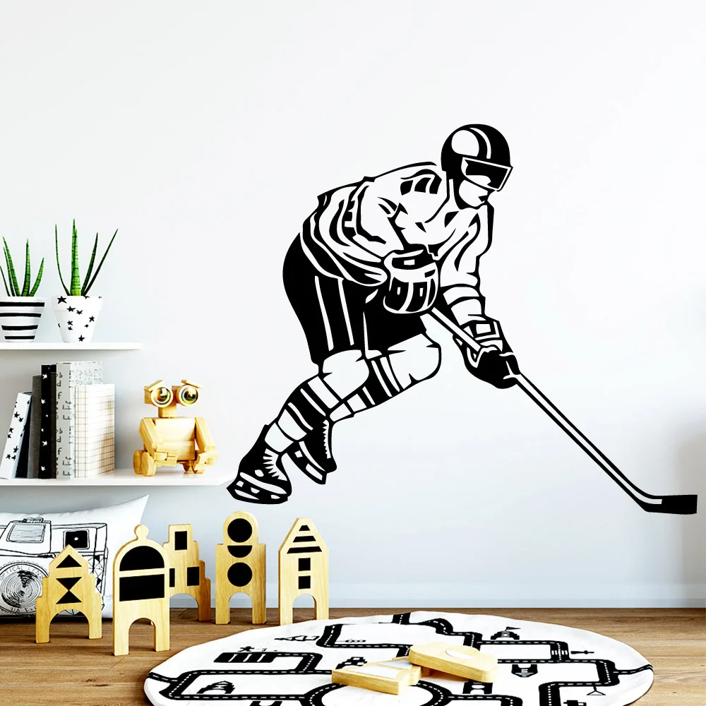 

Free shipping Hockey Family Wall Stickers Mural Art Home Decor Removable Wall Sticker Decoration Accessories Murals