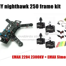 DIY мини-Дрон FPV nighthawk 250 гоночный Квадрокоптер комплект из чистого углерода+ EMAX 2204 2300KV мотор+ EMAX 12A ESC+ CC3D+ 6045 опора