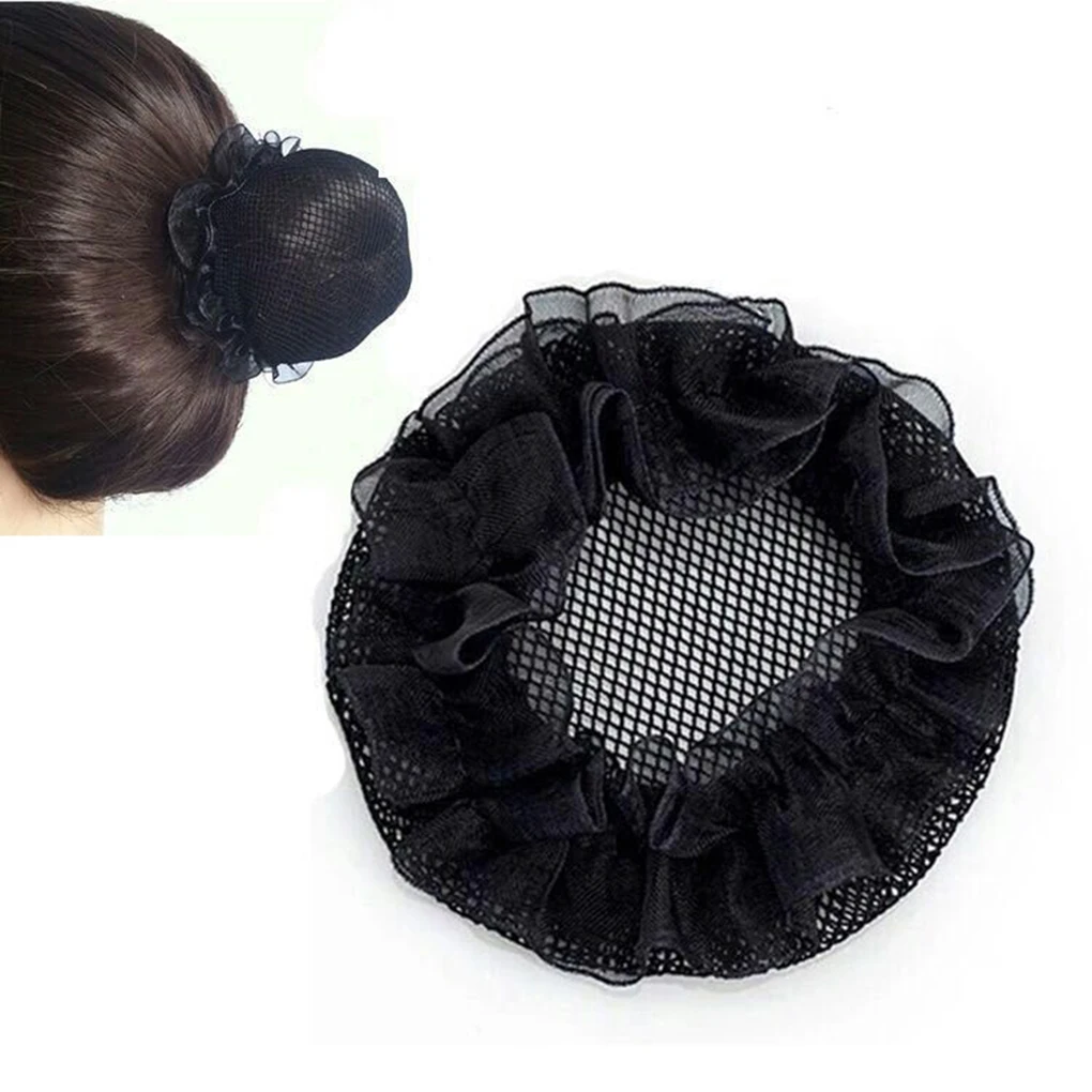 10 шт. переработанная ткань булочка сетка для волос сетки невидимые черные эластичные танцевальные сетки для пучка сетка для волос аксессуары для волос для женщин