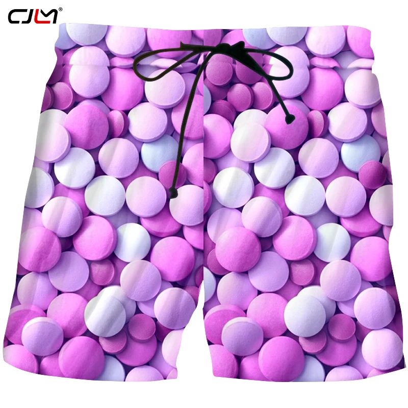 

CJLM Fashion Man Shorts 3D Medicine Sugar Funny Streetwear Mens Boardshorts Whole body printing Oversized 5XL