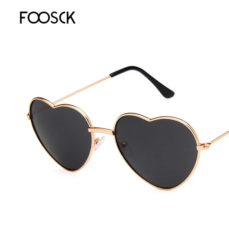 FOOSCK брендовые дизайнерские винтажные Модные солнцезащитные очки с сердечком женские милые сексуальные ретро очки кошачий глаз винтажные очки - Цвет линз: C6
