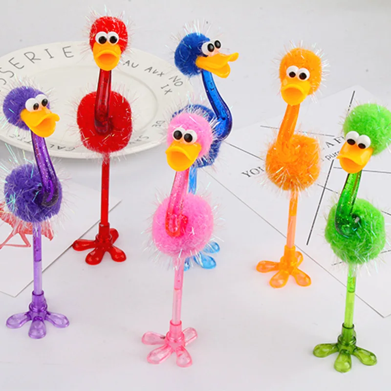 

36pcs/lot cute cartoon ostrich bird ballpoint ballpoint pens funny novelty roller pen creative student stationery christmas gift