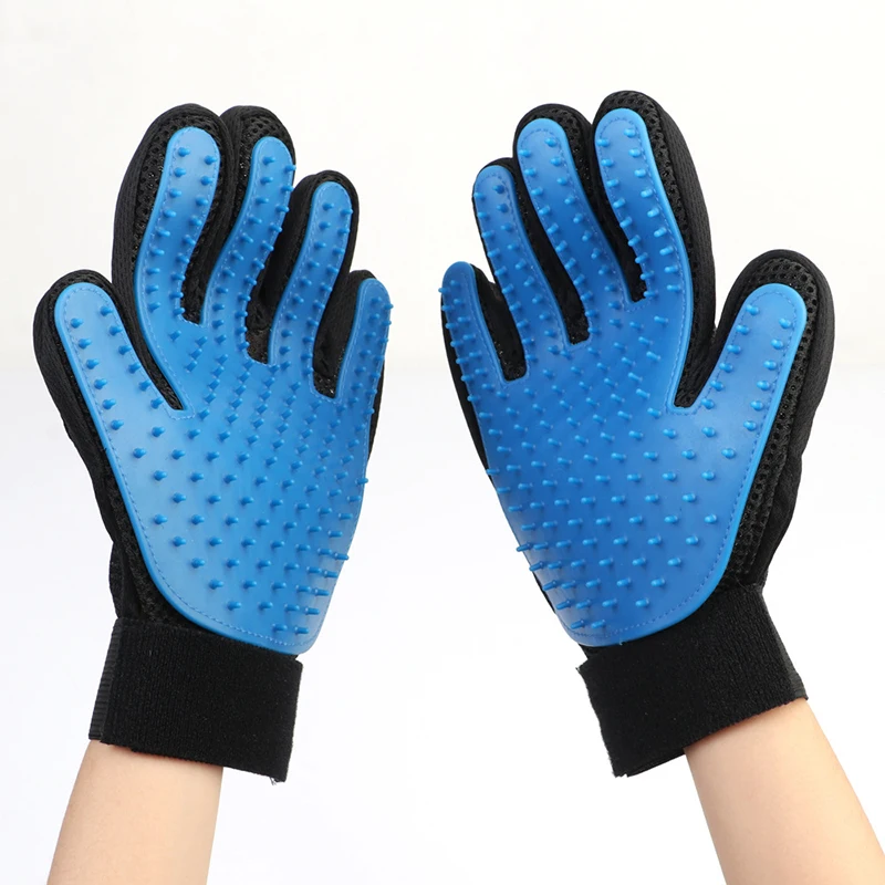 

Silicone Pet Dog brush Glove Deshedding Gentle Efficient Pet Grooming Glove Dog Bath Cat cleaning Supplies Pet Glove Hair Remove