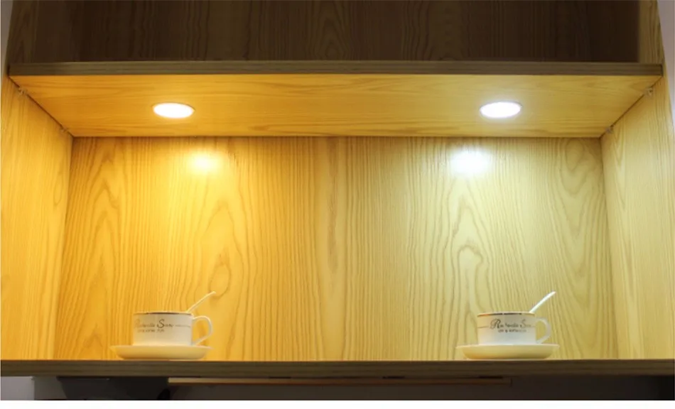 Under Cabinet Lights LED Puck Light Kitchen Round 12V Counter Shelf LED Closet Cupboard Showcase Drawer Wardrobe Indoor Lighting (19)