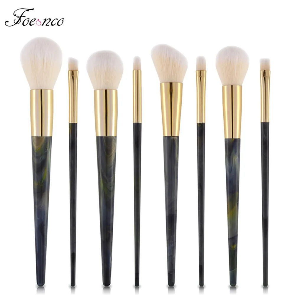 

Professional Women Marble Brushes Makeup Tool Kit Soft Makeup Brush Set 8pcs Foundation Powder Brush Marble Make Up Tools