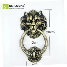 UNILOCKS 20cm Large Antique Lion Door Knocker Lionhead Doorknockers Lions Home Decor