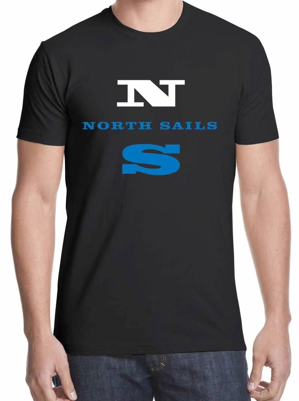 

New Retno vintage North Sails Black Size S-2XL T-Shirt free shipping100% cotton casual short sleeve men T shirt