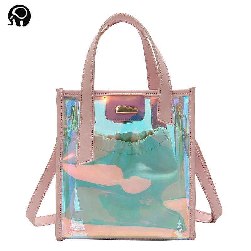 2018 Singapore Brand clutch Messenger Bags Chain Shoulder Flap Jelly bag Transparent Bag Stylish ...