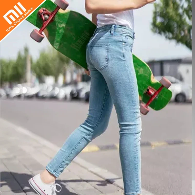 xiaomi 90 points comfortable accompanying jeans female models summer wild high quality Slim fit, low waist and narrow feet HOT