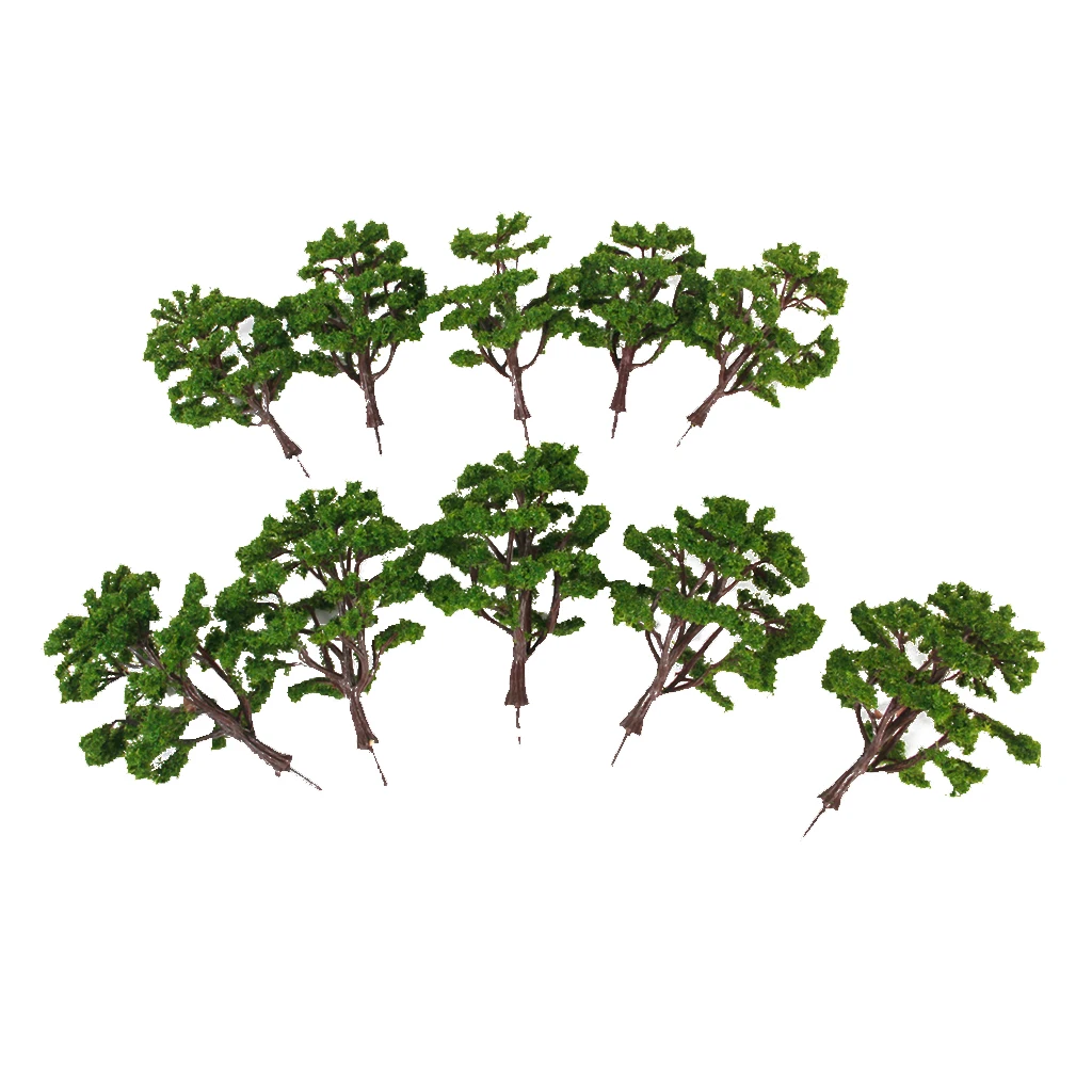 10Pcs Green Model Trees Train Railway Park Street Wargame Diorama Scenery Layout HO N Scale