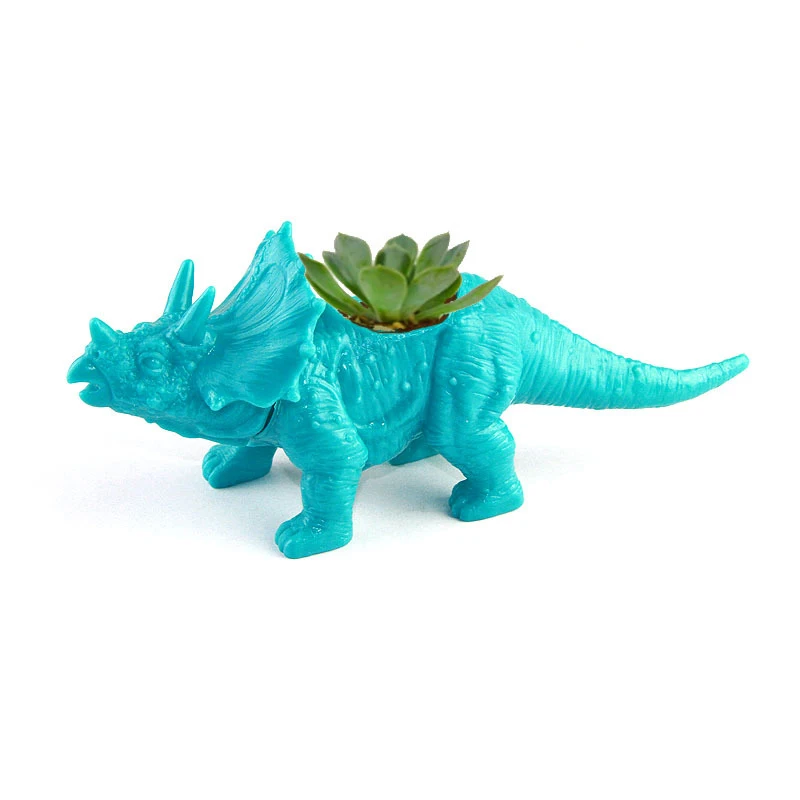 Пластиковые Динозавры Животные цветочный горшок для кактусов вазон для суккулентов бонсай из цветов контейнер для емкостей плантатор садовое украшение - Цвет: Green