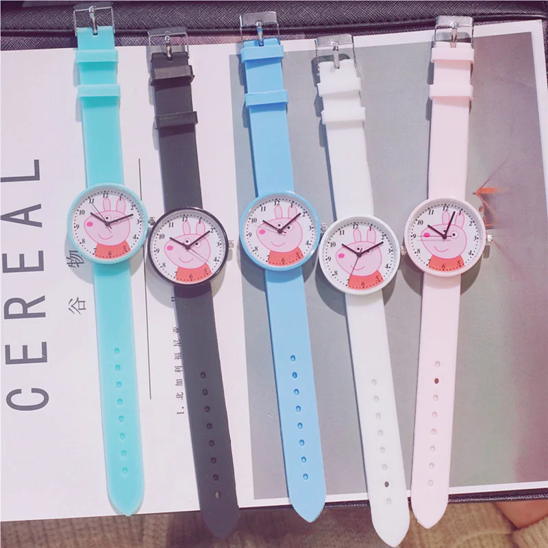 

New Peppa Pig George Watch Band Model Doll Action Figure With Milk Candy Birthday Gift Girl Children Toy For Christmas