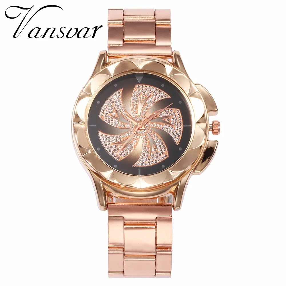 

Hot Fashion Women Colorful Dial Windmills Wrist Watches Luxury Casual Rose Gold Steel Quartz Watch Relogio Feminino