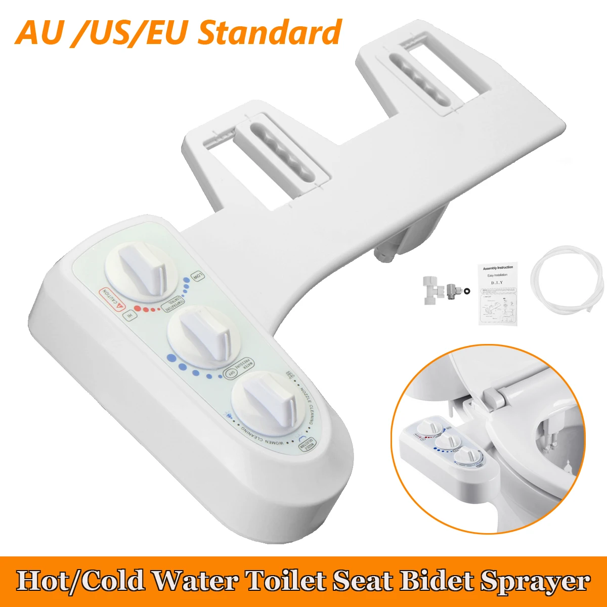 

Hot/Cold Water Toilet Seat Bidet Sprayer Hand Intelligent Sprinkler Toilet Seat Double Nozzle Washing Sprayer
