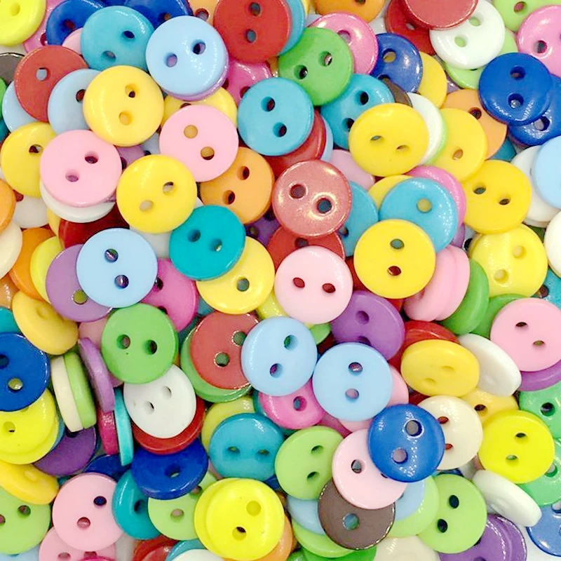 Wholesale 500pcs Multi 8mm Round Resin Mini Tiny Buttons Craft Sewing