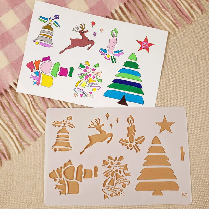 26*17cm Christmas Pine Tree Deer DIY Craft Layering Stencils Wall Painting Scrapbooking Stamping Embossing Album Decor Template | Дом и сад