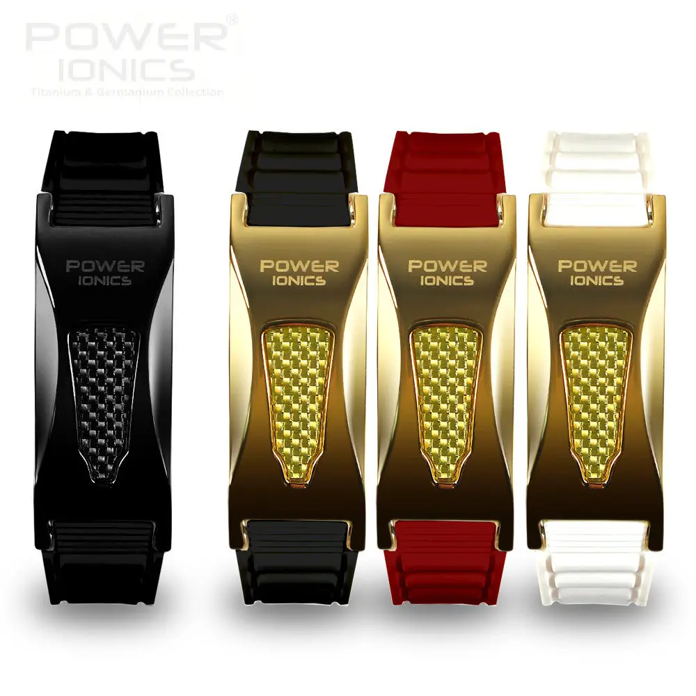 Часы браслет с надписью Power Ionics 3000 ионов/cc Ironman Titanium Germanium F.I.R из углеродного