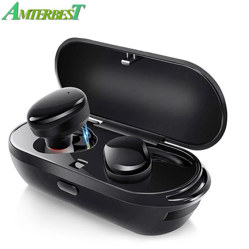 

AMTERBEST Wireless Bluetooth Earphone Magnetic Headphones TWS Earbuds Music Cordless Headphone with Mic Headset for Smartphones