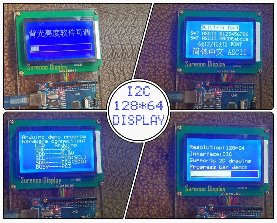 93X70 мм графическая матрица IEC IIC 12864 128*64 ЖК-модуль экран дисплея для Arduino ABS рамка 5,0 в/3,3 В встроенный GB2312 ASCII шрифт