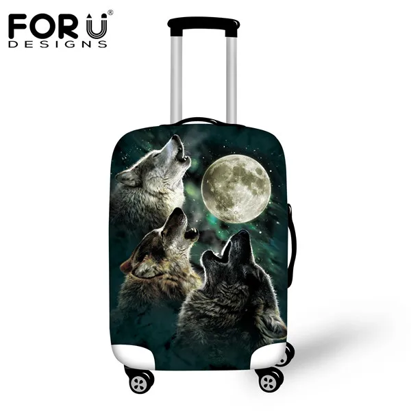 FORUDESIGNS/крутые животные Волк Принт путешествия эластичный багаж защитные чехлы 3D Собака Хаски чемодан чехол для 18-30 дюймов чехлы - Цвет: H2163