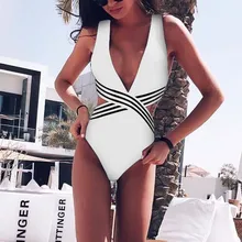 Глубокий v-образный вырез Купальник женский открытая спина Монокини Купальник Цельный купальник женский купальный костюм с леопардовым принтом леди