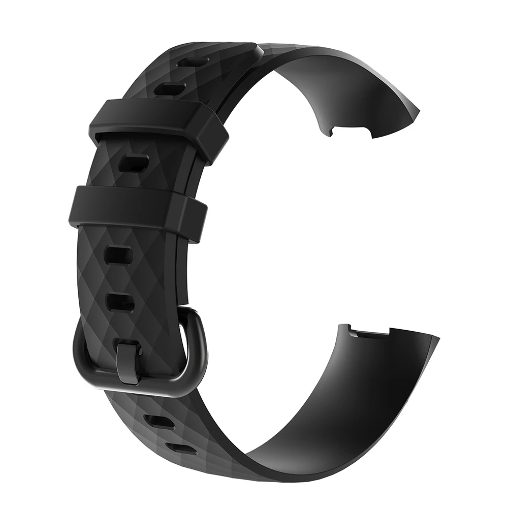 Силиконовый ремешок для Fitbit Charge3 Смарт часы браслет 3D алмаз текстуры отверстия